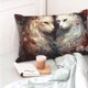 thumbnail image 4 of Fotbe Flower Cat Couple Funda de Almohada Decorativa Estilo Occidental, Lujo en Algodón, Fundas para Almohadas King, Cojín Estampado para Decoración del Hogar-16"x24", 4 of 6