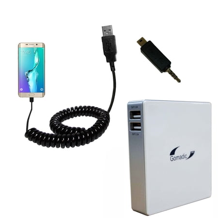 Gomadic High Capacity Rechargeable External Battery Pack suitable for the Samsung Galaxy S6 Edge Plus - Portable Charger with TipExchange Technology