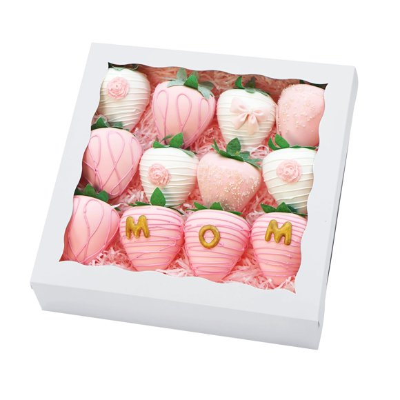 Cajas de panadería blancas JOHOPACK de 20 x 20 x 5 cm con ventana, 30 unidades