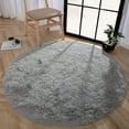 thumbnail image 2 of Softlife Soft Round Shaggy Rug,Fluffy Circle Rug for Boys Girls,Fuzzy Cute Bedroom Rug,Circle Plush Floor Carpet for Nursery Room,4'x4',Gray, 2 of 7
