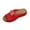 Red, variant on Zefriona Women's Casual Wedge Sandals Slip On Open Toe Comfortable Beach Slides With Metal Buckle Brown Size 6
