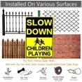 thumbnail image 4 of Slow Down Children Playing Metal Sign, 12 x 16 Inches Traffic Sign, Black and Yellow Safety Sign, Easy Mounting Outdoor Use, 4 of 6