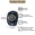 thumbnail image 2 of Avaner Steampunk Analog Quartz Watch: Multi-layer Leather Strap Watch with Three-eye Decorative Dial and Bar Scale for Men - for Gifts, 2 of 9