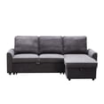 thumbnail image 2 of Linen - Upholstered 4 - Seat - Convertible Sofa with Trundle Bed - Living Area - Comfortable Double Bed for Guests, 2 of 5