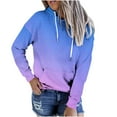 thumbnail image 2 of Dasayo Women Hoodie Sky Blue Lightweight Long Sleeve Gradient Color Pocket Drawstring Hoodies Shirts for Women L, 2 of 4