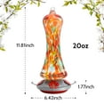 thumbnail image 4 of Birdkiss Hand-Blown Glass Hummingbird Feeder 16 oz for Garden Backyard Patio Decor with Ant Moat, Leak Proof & Rustproof, 5 Feeding Ports & 5 Perches, 4 of 10