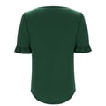 thumbnail image 4 of Camisas de Cuello de Tripulación de Manga Corta para las Mujeres Plisado Mangas de Ruffle, Cuello Redondo Casual Primavera Y Blusa de Verano, 4 of 7