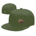 thumbnail image 4 of DouZhe Flat Brim Cap Snapback Hat, Retro Graffiti Racer Prints Adjustable Green Adult Baseball Cap, 4 of 6