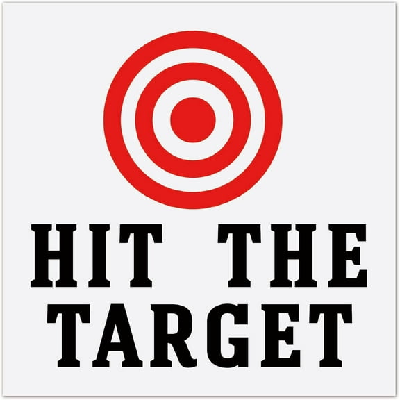 10 Sheet 12x12cm Hit The Target Toilet Stickers Bullseye Toilet Aiming Decals Red 2 Loops with Centre Large Dot Pattern Potty Target Stickers