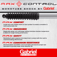 thumbnail image 2 of Gabriel 77674 Max Control Front Monotube Shock Absorber Fits 94-02 Dodge Ram 2500 4WD, 94-02 Dodge Ram 3500 4WD, 94-02 Dodge Ram 3500 RWD (1 Pack), 2 of 5