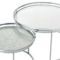 thumbnail image 2 of Bowery Hill Metal Glass Top 2-Piece Nesting Tables Set in Chrome, 2 of 6