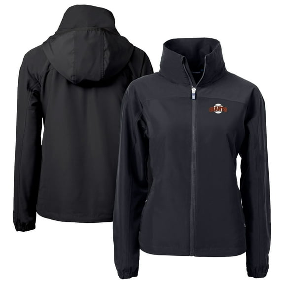 Women's Cutter & Buck Black San Francisco Giants Charter Eco Recycled Full-Zip Jacket