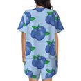 thumbnail image 4 of Womens Pajama Sets With Pocket, Blueberry Print blue Lounge Sets Short Sleeve Sleepwear PJ Sets for Women, 4 of 6