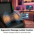 thumbnail image 5 of Homall RGB LED Lights Gaming Massage Recliner Chair Racing Style Single Living Room Sofa Ergonomic Home Theater Seating with Massage Lumbar Support, Red, 5 of 8