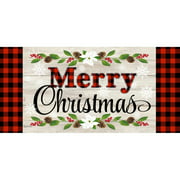 Christmas Christmas Sentiments Mat Rubber Sassafras Merry Poinsettia 431881