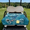 thumbnail image 3 of COEQINE Quilted Golf Cart Seat Cover, Folds Like a Bag with Handle for Easy Carry, Universal Fit 51.2"x30.3" for EZGO Yamaha Club Car 2-Seaters, 4 Pockets, Blue Sea Turtle Conch, 3 of 8