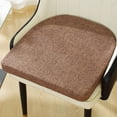 thumbnail image 2 of 1 Pack Memory Foam Chair Cushions for Dining Chairs, Friendly Woven Fabric 17.7" U-Shape Comfortable Kitchen/Office/Car Seat Chair Pad, Removable Slip Resistant Seat Cushion (Coffee), 2 of 7