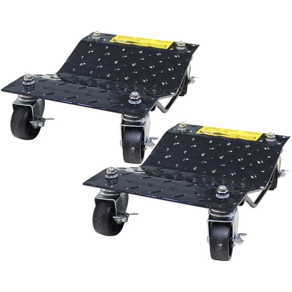 HPDMC Car Tire Stakes - 3000 lbs Capacity (1500 lbs per Skate), Heavy Duty Wheel Dolly Set of 2, Vehicle Movers with 3" Ball Bearing Casters, 16" x 12"