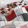thumbnail image 5 of Red Grey Black Bedding 3 Piece Duvet Cover Set Queen Size, Irregular Geometric Modern Abstract Soft Microfiber Comforter Cover with Zipper Closure & Pillowcases, Wrinkle & FadeResistant Quilt Cover, 5 of 9