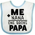 thumbnail image 3 of Inktastic Me Plus Nana Equals One Broke Papa Boys or Girls Baby Bib, 3 of 4