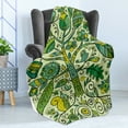 thumbnail image 4 of Botanic Soft Flannel Fleece Throw Blanket, Tree and Leaves Flowers Forest Squirrel Love the Earth Environment Calligraphy, Cozy Plush for Indoor and Outdoor Use, 50" x 60", Jade Green, by Ambesonne, 4 of 5