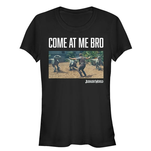 Junior's Jurassic World Grady Come at Me  Graphic Tee Black Large