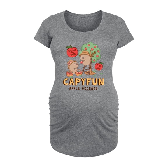 CapyFun - Apple Orchard - Women's Maternity Scoop Neck Graphic T-Shirt