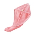 thumbnail image 2 of Toalla de microfibra de rápida absorción para secar el cabello – Turbante supersuave para mujer con cierre de botón seguro, 2 of 6
