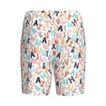 thumbnail image 2 of Lsque Scandinavian Alphabet1 Mens Sleep Pajama Shorts,Short Pajama Pants, Cotton Ultra-Soft Knit-3X-Large, 2 of 9