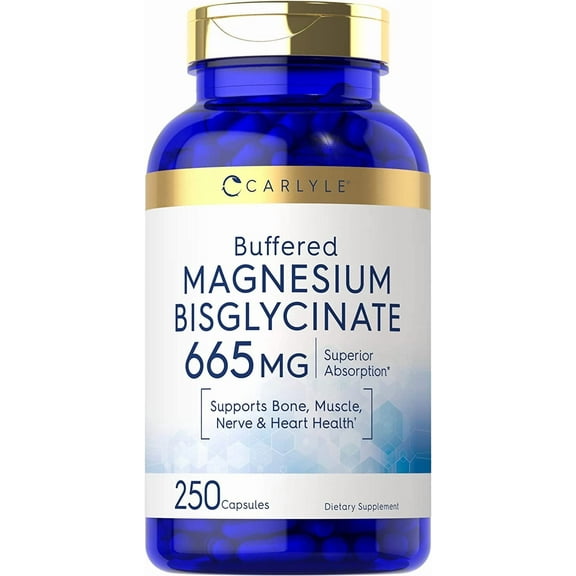 Magnesium Bisglycinate | 665 mg | 250 Capsules | by Carlyle