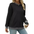thumbnail image 3 of Contrast Trim Crew Neck Casual Sweatshirt, 3 of 4