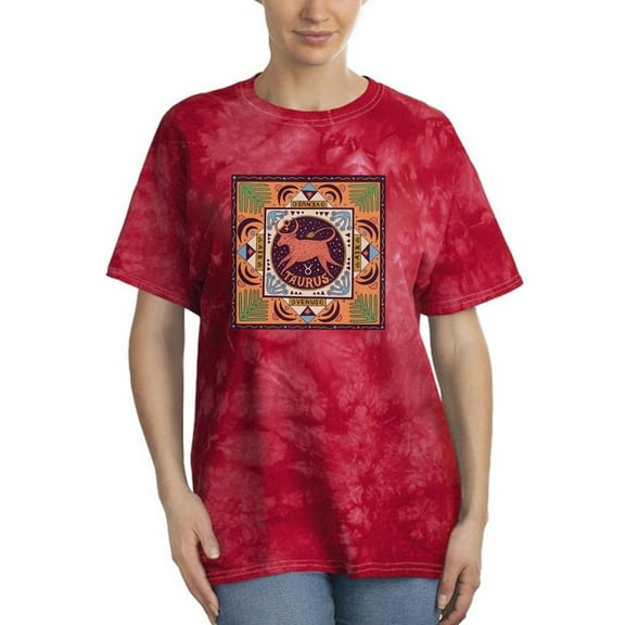 Taurus Zodiac Ethnic Style Tie Dye Crystal Women -Image by Shutterstock, Female Medium