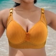thumbnail image 2 of LZHGirlshop Bras for Women No Underwire Comfortable Full Coverage Plus Size Bralettes Wireless Adjustable Straps Bras Everyday WearYellow40, 2 of 7