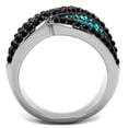 thumbnail image 3 of Luxe Jewelry Designs Women's Stainless Steel Ring with Blue Zircon Crystal - Size 6, 3 of 4