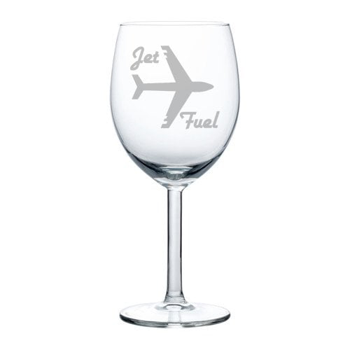 Wine Glass Goblet Airplane Pilot Flight Attendant Frequent Flyer Travel