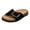 1-Black, variant on Women's Flat Slides with Cork Footbed Summer Casual Slip on Walking Sandals Ladies Open Toe Wide Width Outdoor Slide Shoes Grey Size 8.5