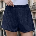 thumbnail image 5 of Antinious Women Solid High Waist Sequin Casual Fashion Breathable Shorts, 5 of 5