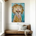 thumbnail image 2 of Elephant Stock Chicken Lola Polish Chicken Wall Art - Vertical Canvas Wall Art - Living Room Wall Decor - Animal Canvas - Teal And Orange Decor By Hippie Hound Studios - 32" x 48", 2 of 4