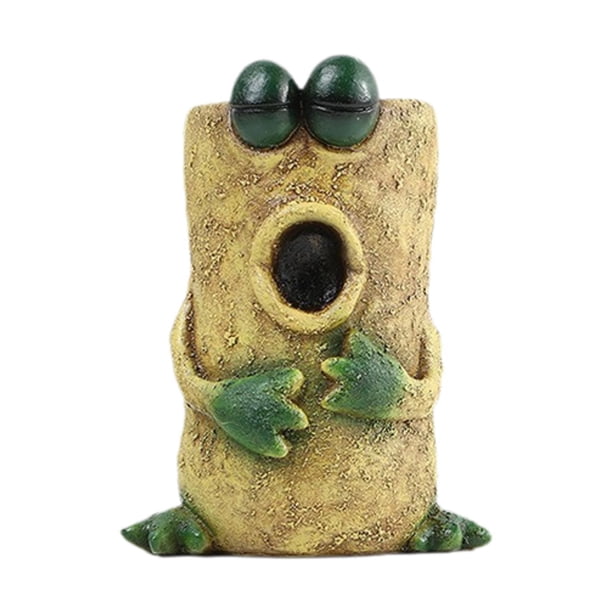 Maceta de bonsái con forma de rana, regalo, figura de resina, artesanía, flor de bonsái con forma de rana Amarillo