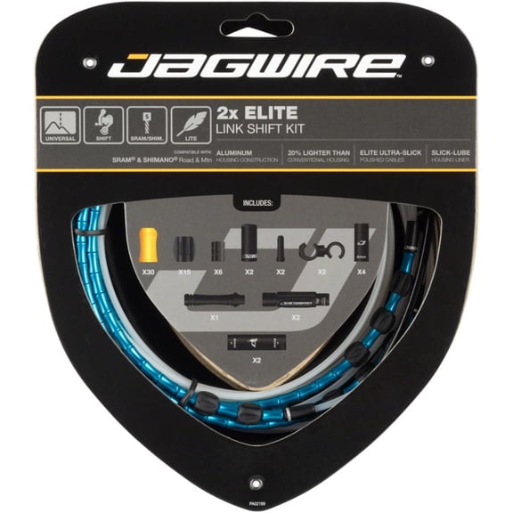 Jagwire 2x Elite Link Shift Cable Kit SRAM/Shimano w/ Polished UltraSlick Cables