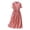 Pink, variant on Dvprdro Collared Short Sleeve Cotton Linen Midi Dress for Women Slim Fit A Line Summer Office Solid