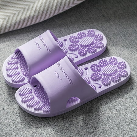 

ZXHACSJ Women Massage Slippers Fashion Indoor Outdoor Flip Flops Beach Bathroom Slipper Purple 37