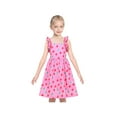 thumbnail image 2 of Girls Dress Pink Apple Fruit Printed Back To School Sundress Sleeveless 4 Years, 2 of 8