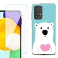 thumbnail image 1 of Slim-Fit Gel TPU Phone Case for Samsung Galaxy A23 5G, with Tempered Glass Screen Protector, by OneToughShield ® - Pola Bear, 1 of 3