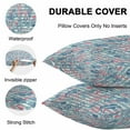 thumbnail image 6 of Outdoor Waterproof Pillow Covers Pack of 2, Summer Marine Life Coral Jellyfish Fish Green Stripe Decorative Throw Pillowcases Cushion Covers for Garden Patio Tent Sofa Couch, 20x12 inch, 6 of 8