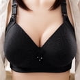 thumbnail image 1 of Women's Fixed Cup Front Open Button Underwear Thin Style Gathering Breathable Bra Underwear, 1 of 4