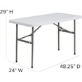 thumbnail image 3 of New Home Era 4' Non Folding Rectangular All-Occasion Plastic Folding Event Table | 4 Feet Foldable Portable Banquet Table for Indoor/Outdoor Events | White, 3 of 4