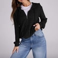 thumbnail image 5 of Sweaters for Women Long Sleeve Zip up Hoodies Ribbed Hooded Sweatshirts Loose Casual Cardigan Jackets with Pocket, 5 of 6