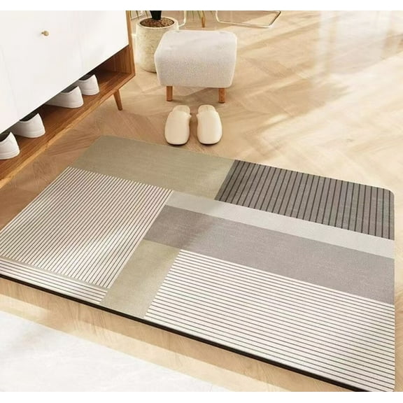 Nvzi Bathroom Rug Mat, Non-Slip Plush Shaggy Bath Carpet, Machine Wash Dry, Bath Mats for Bathroom Floor, Tub and Shower, Bathroom Runner BathMatAccessories Decor, Gray Brown,16*24inch