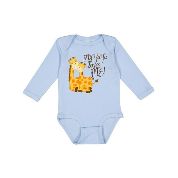 Inktastic My Yaya Loves Me Boys or Girls Long Sleeve Baby Bodysuit